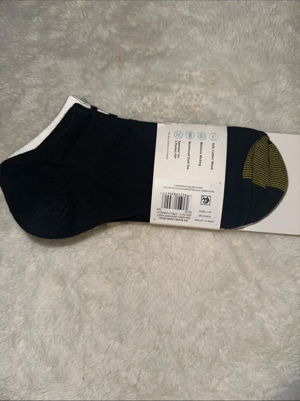 Gold Toe Women’s Low-Cut Stripe Socks in Gray, White & Gold Accent